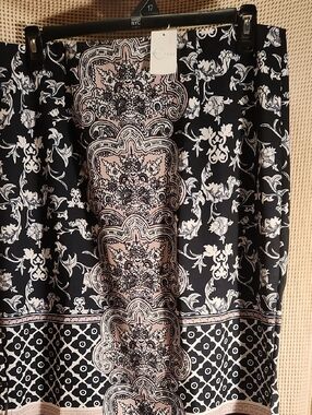 Cato Black and Cream Pencil Skirt - Patterned